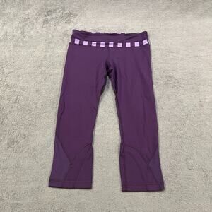Lululemon Inspire Deep Purple Mid Rise Cropped Running Leggings Women's Size 8